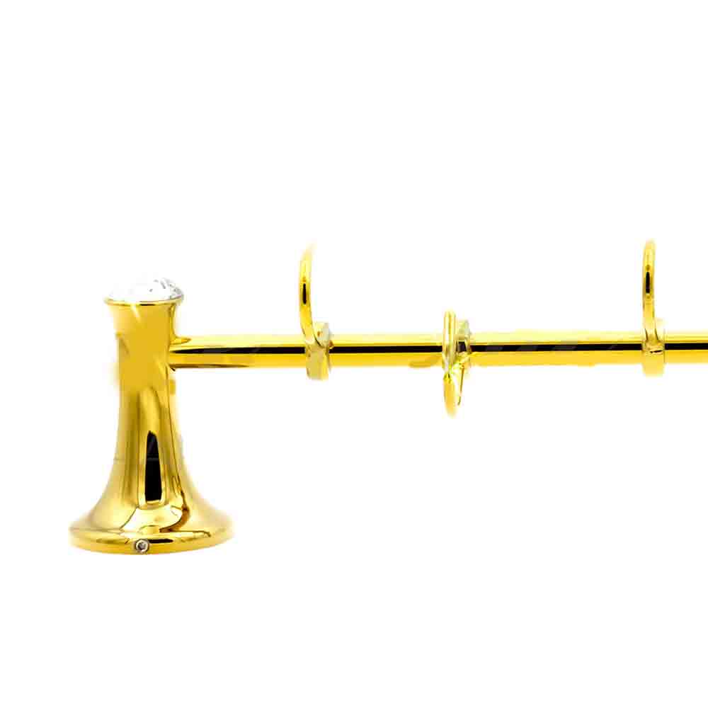 Appendino 3 ganci per accappatoio asciugamani da Bagno da Muro in acciaio oro con punto luce cristallo in acrilico accessori bagno - enzoled