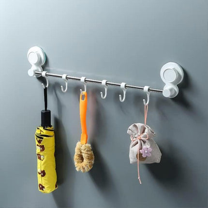 Appendino con ventosa con 6 ganci per bagno e cucina porta utensili asciugamani organizer da muro - enzoled