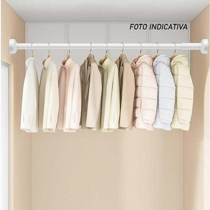 Bastone bianco per tenda estensibile telescopica asta appendiabiti per armadio allungabile regolabile da 110 a 200 - enzoled