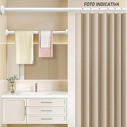 Bastone bianco per tenda estensibile telescopica asta appendiabiti per armadio allungabile regolabile da 110 a 200 - enzoled