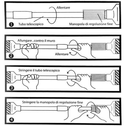 Bastone bianco per tenda estensibile telescopica asta appendiabiti per armadio allungabile regolabile da 110 a 200 - enzoled