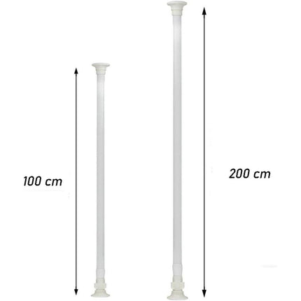 Bastone bianco per tenda estensibile telescopica asta appendiabiti per armadio allungabile regolabile da 110 a 200 - enzoled