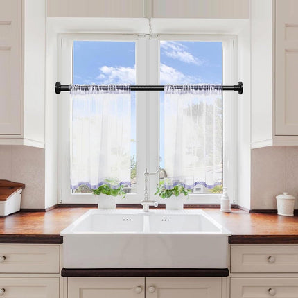 Bastone nero per tenda estensibile telescopica asta appendiabiti per armadio allungabile regolabile da 70 a 120 cm - enzoled