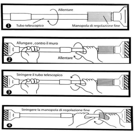 Bastone nero per tenda estensibile telescopica asta appendiabiti per armadio allungabile regolabile da 70 a 120 cm - enzoled