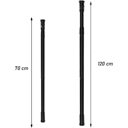 Bastone nero per tenda estensibile telescopica asta appendiabiti per armadio allungabile regolabile da 70 a 120 cm - enzoled