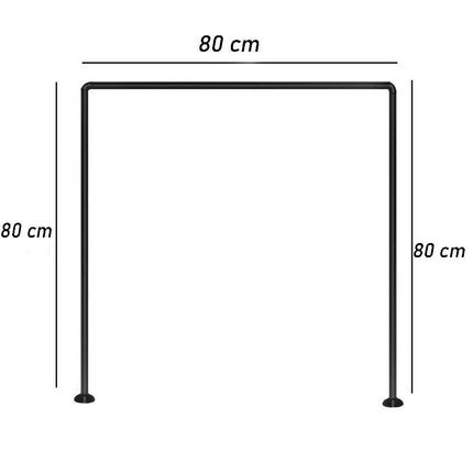 Bastone per tenda doccia universale a forma di U angolare con aste 80X80X80 cm nero asta per tende - enzoled