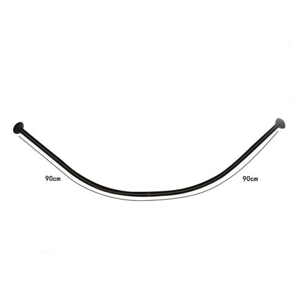Bastone per tenda doccia universale curvo con aste 90x90 cm nero asta per tende arredo bagno - enzoled
