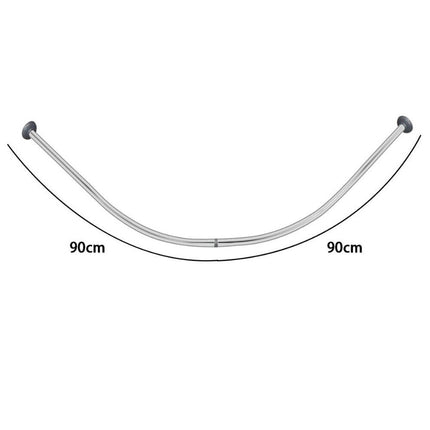 Bastone per tenda doccia curvo universale aste 90x90 cm argento asta per tende arredo bagno - enzoled