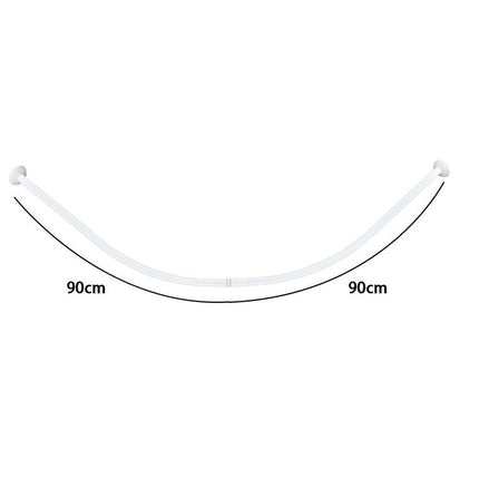 Bastone per tenda doccia curvo universale aste 90x90 cm bianco asta per tende arredo bagno - enzoled