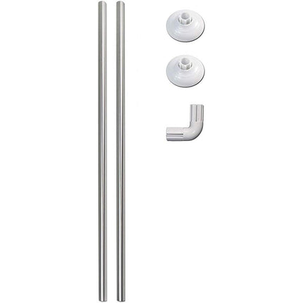 Bastone per tenda doccia universale regolabile angolare con aste 80 cm argento asta per tende - enzoled