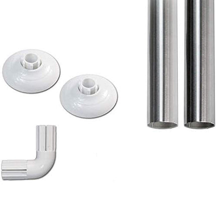 Bastone per tenda doccia universale regolabile angolare con aste 80 cm argento asta per tende - enzoled