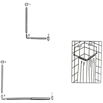 Bastone per tenda doccia universale regolabile angolare con aste 80 cm argento asta per tende - enzoled