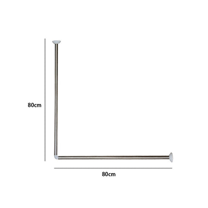 Bastone per tenda doccia universale regolabile angolare con aste 80 cm argento asta per tende - enzoled
