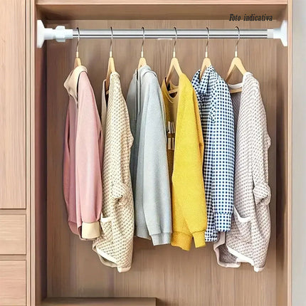 Bastone silver per tenda estensibile telescopica asta appendiabiti per armadio allungabile regolabile da 70 a 120 cm - enzoled