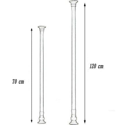 Bastone silver per tenda estensibile telescopica asta appendiabiti per armadio allungabile regolabile da 70 a 120 cm - enzoled