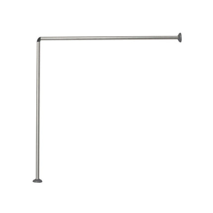Bastone per tenda doccia universale regolabile angolare con aste 90 cm argento o bianca asta per tende - enzoled