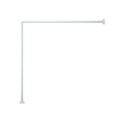 Bastone per tenda doccia universale regolabile angolare con aste 90 cm argento o bianca asta per tende - enzoled