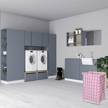 Cesto porta biancheria pieghevole sacca richiudibile per panni sporchi da bagno lavanderia 55x35x25 cm - enzoled