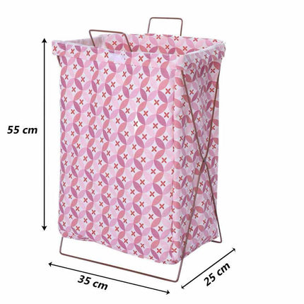 Cesto porta biancheria pieghevole sacca richiudibile per panni sporchi da bagno lavanderia 55x35x25 cm - enzoled