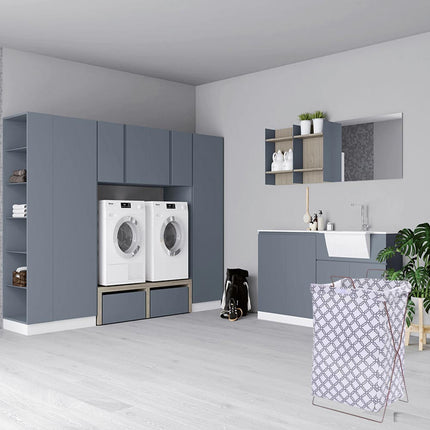 Cesto porta biancheria pieghevole sacca richiudibile per panni sporchi da bagno lavanderia 55x35x25 cm - enzoled