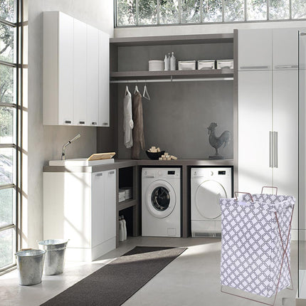 Cesto porta biancheria pieghevole sacca richiudibile per panni sporchi da bagno lavanderia 55x35x25 cm - enzoled