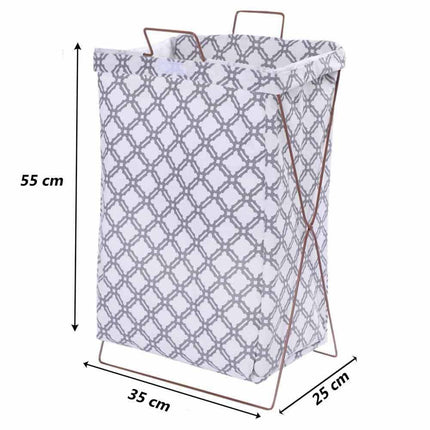 Cesto porta biancheria pieghevole sacca richiudibile per panni sporchi da bagno lavanderia 55x35x25 cm - enzoled