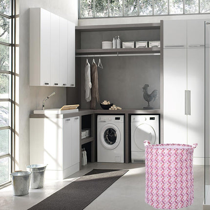 Cesto portabiancheria in tessuto con manici sacca per panni sporchi biancheria da bagno lavanderia pieghevole 40x50 cm - enzoled