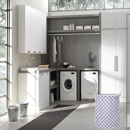 Cesto portabiancheria in tessuto con manici sacca per panni sporchi biancheria da bagno lavanderia pieghevole 40x50 cm - enzoled