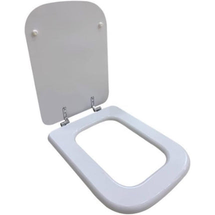 Copriwater Universale Quadrato in Legno MDF Bianco tavoletta da Bagno WC con Cerniere in Acciaio - enzoled
