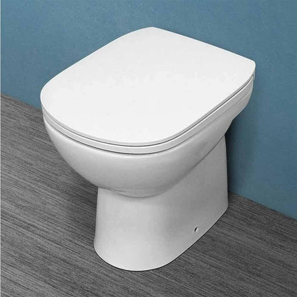 Copriwater Universale Quadrato in Legno MDF Bianco tavoletta da Bagno WC con Cerniere in Acciaio - enzoled