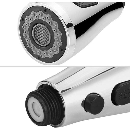 Doccetta soffione estraibile di ricambio per miscelatore da cucina 2 modalità di getto pulsante attacco ½” cromato per rubinetto - enzoled