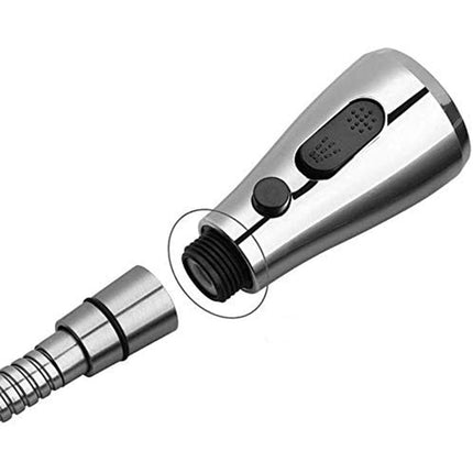 Doccetta soffione estraibile di ricambio per miscelatore da cucina 2 modalità di getto pulsante attacco ½” cromato per rubinetto - enzoled