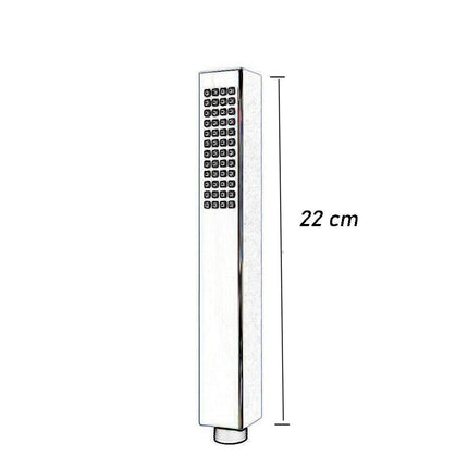 Doccino quadrato slim ultra moderno nero soffione doccia da bagno vasca attacco 1/2 - enzoled