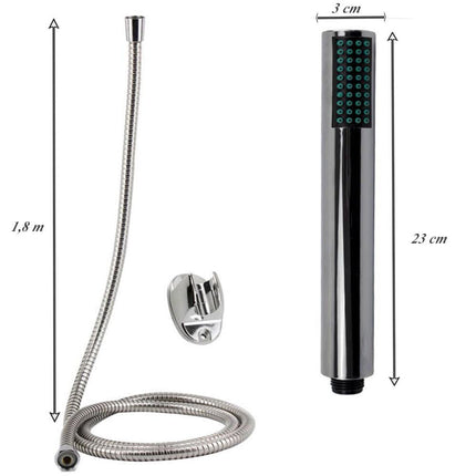 Soffione con tubo flessibile da 1,8 metri doccetta a mano telefono doccia per bagno con supporto staffa a muro - enzoled