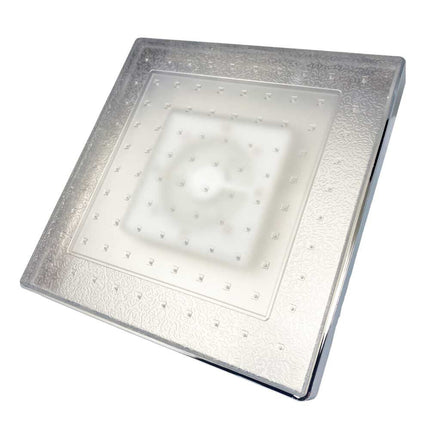 Soffione doccia con led rgb quadrato 20x20 cm per cromoterapia doccia emozionale doccetta multicolore - enzoled