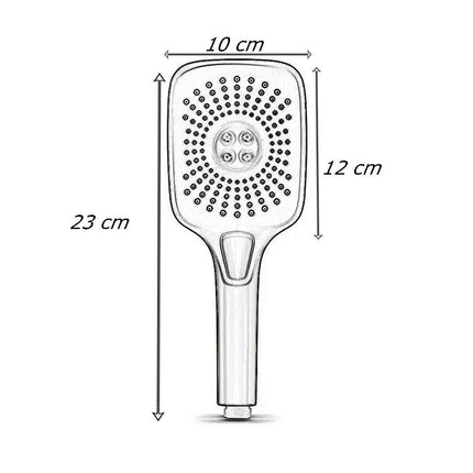 Soffione multigetto per doccia moderno nero per vasca da bagno doccetta a mano in abs con filtro anticalcare attacco 1/2 - enzoled