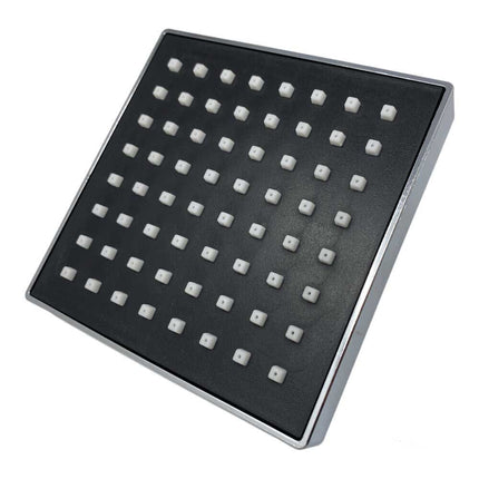 Soffione per doccia da bagno quadrato 10x10cm effetto pioggia nero in termoplastica - enzoled