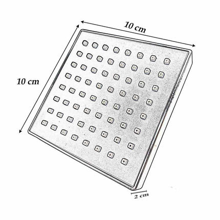 Soffione per doccia da bagno quadrato 10x10cm effetto pioggia nero in termoplastica - enzoled