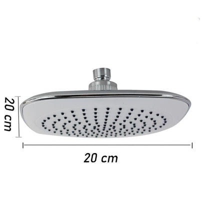 Soffione per doccia da bagno quadrato 20x20 cm in abs effetto pioggia con filtro anticalcare ad alta pressione - enzoled