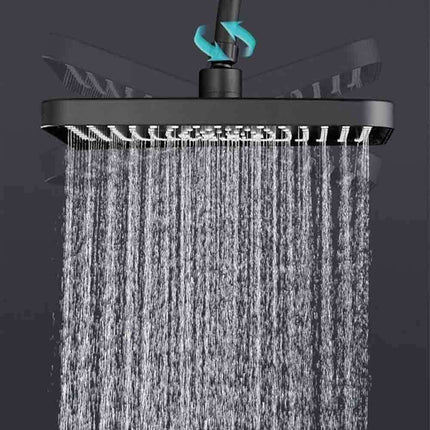 Soffione per doccia da bagno rettangolare 28,5x 19 cm in abs doccetta con filtro anticalcare alta pressione - enzoled