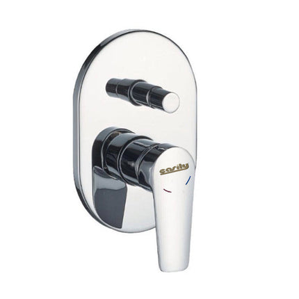 Miscelatore per doccia con deviatore a due vie ad incasso da parete rubinetto monocomando moderno modello cube - enzoled