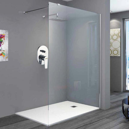 Miscelatore per doccia con deviatore a due vie ad incasso da parete rubinetto monocomando moderno modello cube - enzoled