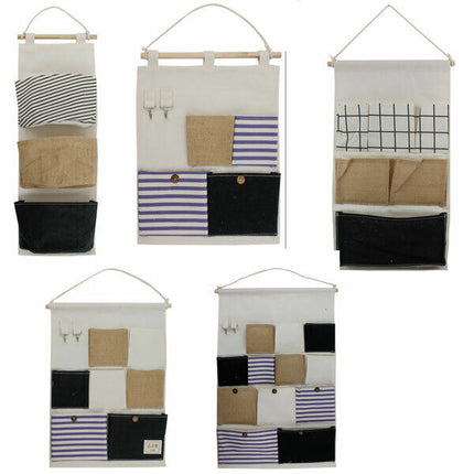 Porta Oggetti da Bagno in Tessuto con Tasche Ganci Organizer Multiuso vari modellli - enzoled