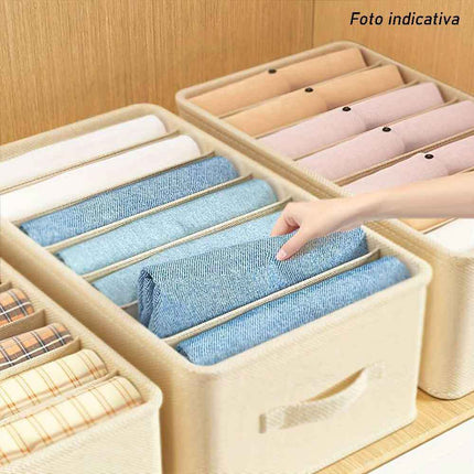 Scatola box pieghevole per pantaloni maglioni jeans 12 scomparti contenitore organizer salvaspazio per armadi 44x20x30 cm - enzoled