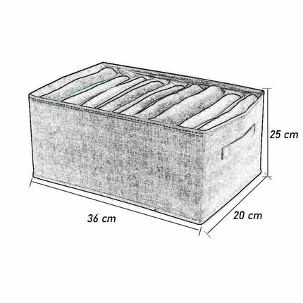 Scatola box pieghevole per pantaloni maglioni jeans 9 scomparti contenitore organizer salvaspazio per armadi 36x20x25 cm - enzoled