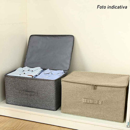 Scatola box porta abiti contenitore organizer portaoggetti per armadi con chiusura zip cerniera 40x51x24 cm - enzoled