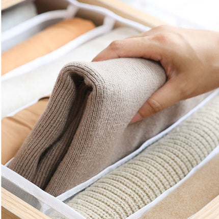 Organizer per cassetti 7 scomparti per biancheria intima in tessuto box scatola salvaspazio per armadio - enzoled