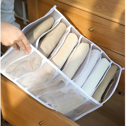 Organizer per cassetti 7 scomparti per biancheria intima in tessuto box scatola salvaspazio per armadio - enzoled