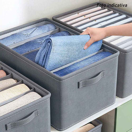 Scatola box pieghevole per pantaloni maglioni jeans 9 scomparti contenitore organizer salvaspazio per armadi 44x20x30 cm - enzoled