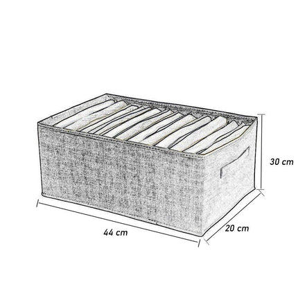 Scatola box pieghevole per pantaloni maglioni jeans 9 scomparti contenitore organizer salvaspazio per armadi 44x20x30 cm - enzoled